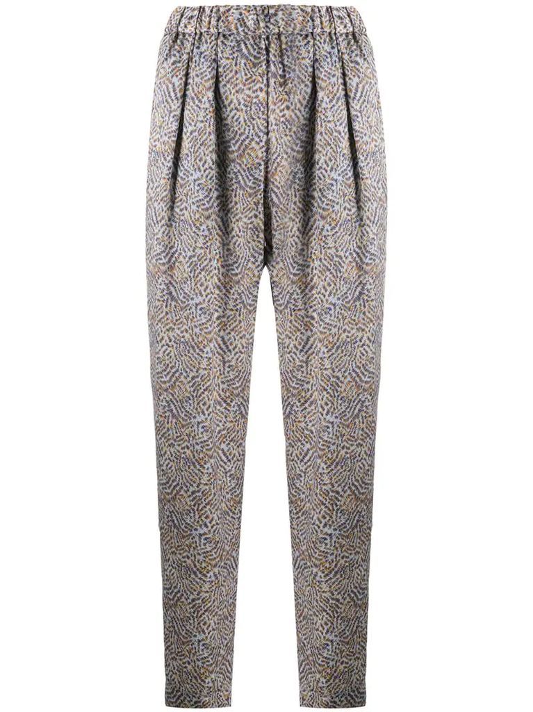 floral silk trousers