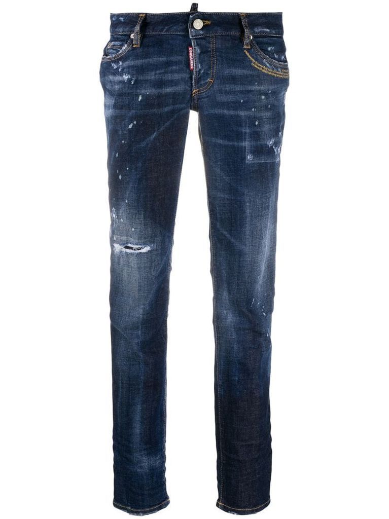 stonewashed bootcut jeans