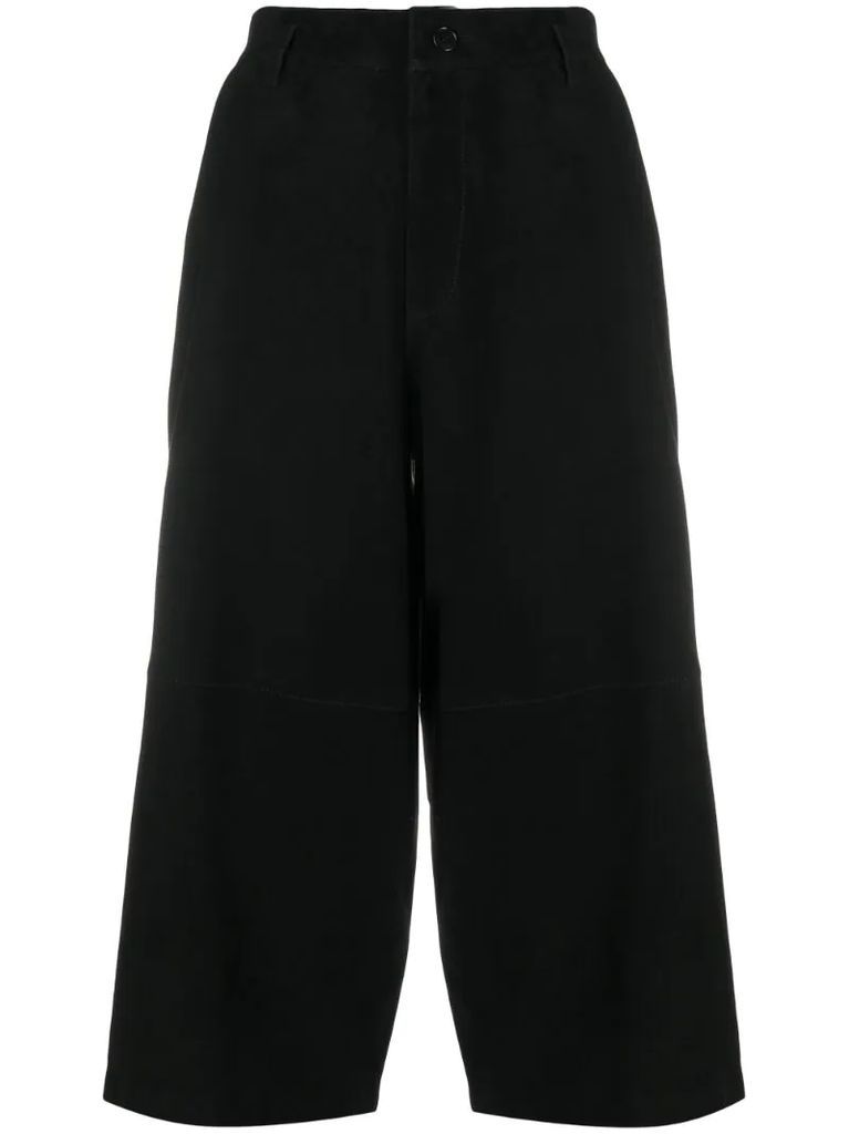 cropped leather trousers