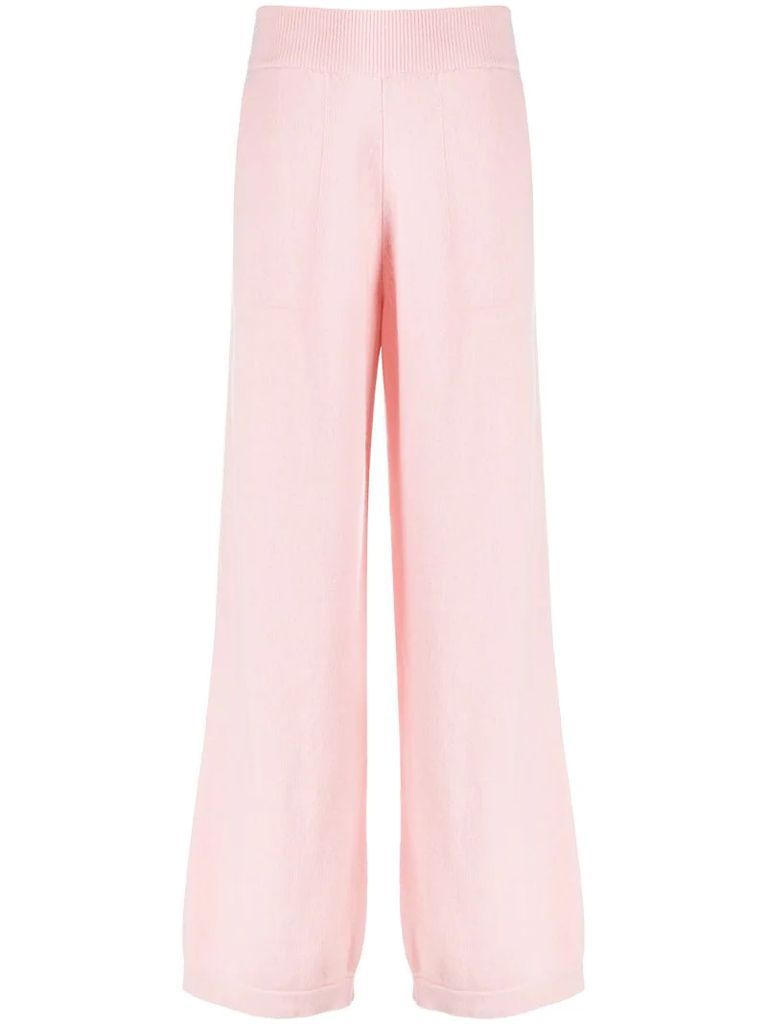 wide-leg cashmere trousers