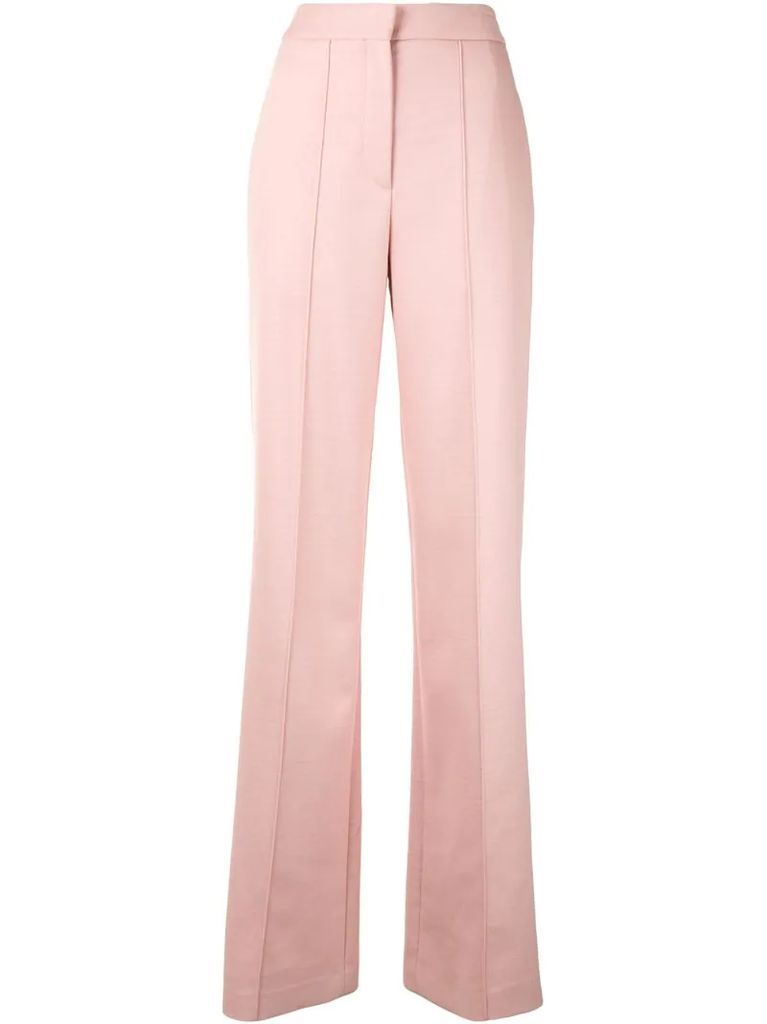 high-waisted tailored trousers