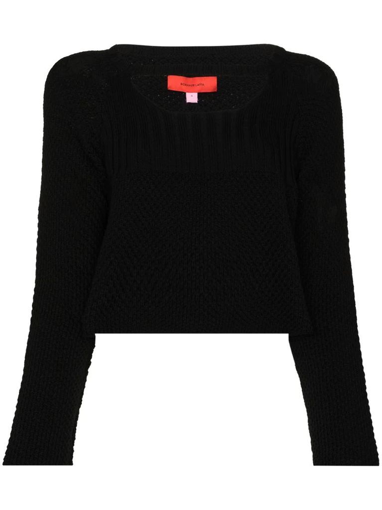 knitted cut-out jumper
