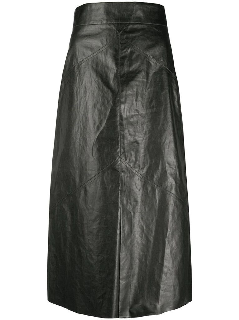 high-waisted midi skirt