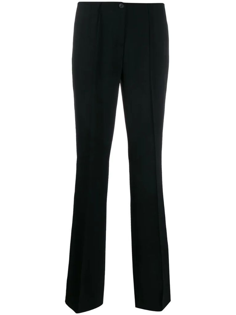 low-rise straight trousers
