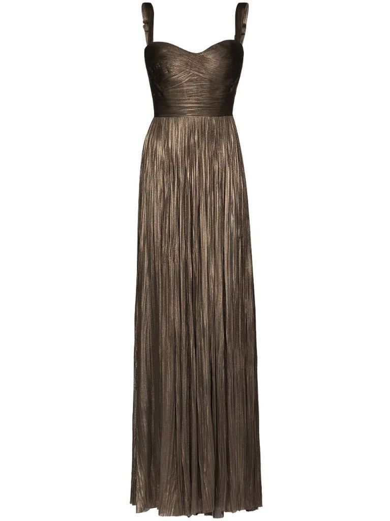Kesia pleated bustier gown