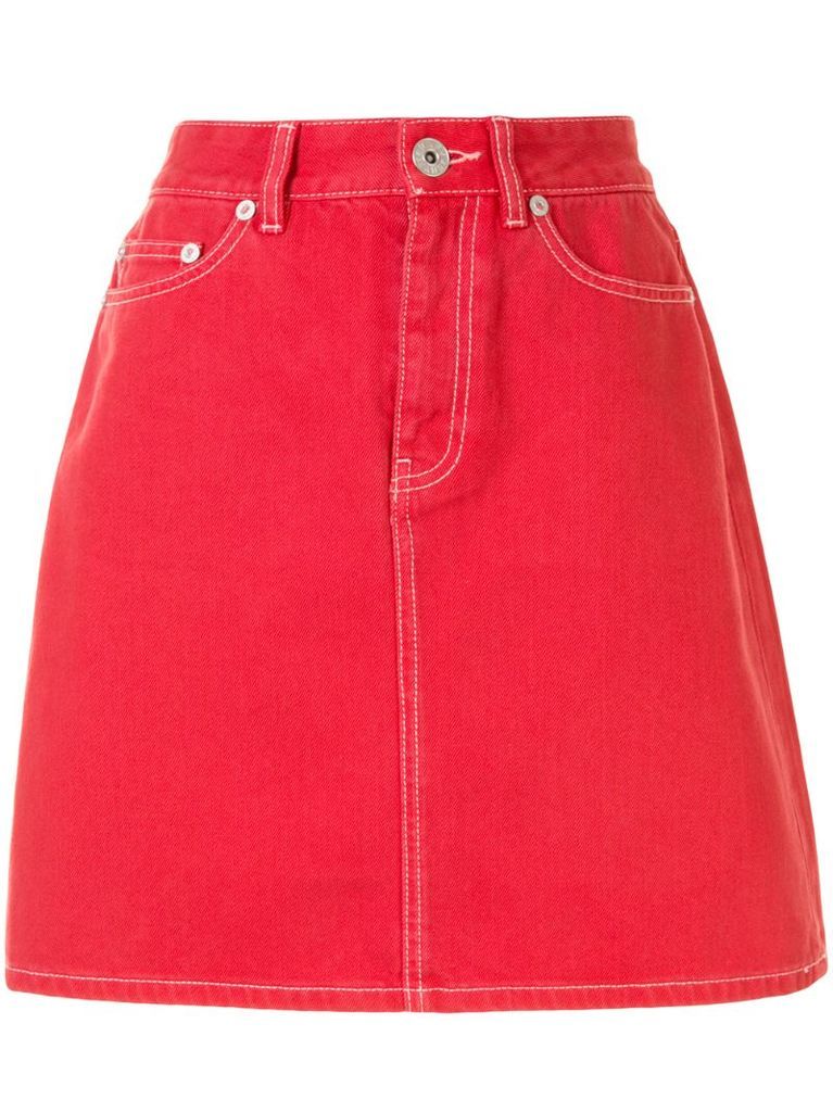 high-waist mini skirt