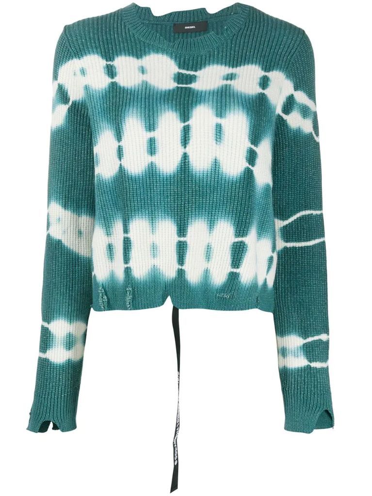 tie-dye fine-knit jumper