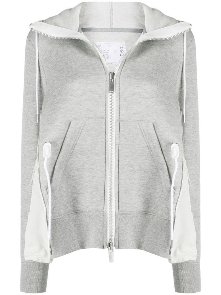 gusset-detail zipped hoodie
