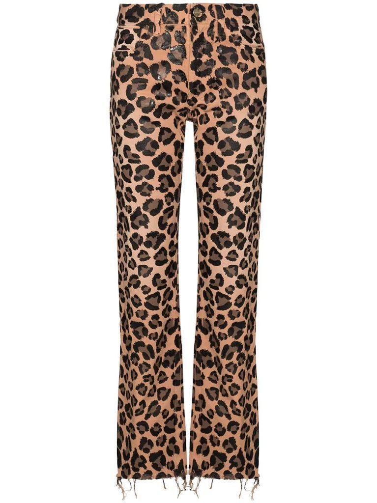 leopard-print jeans