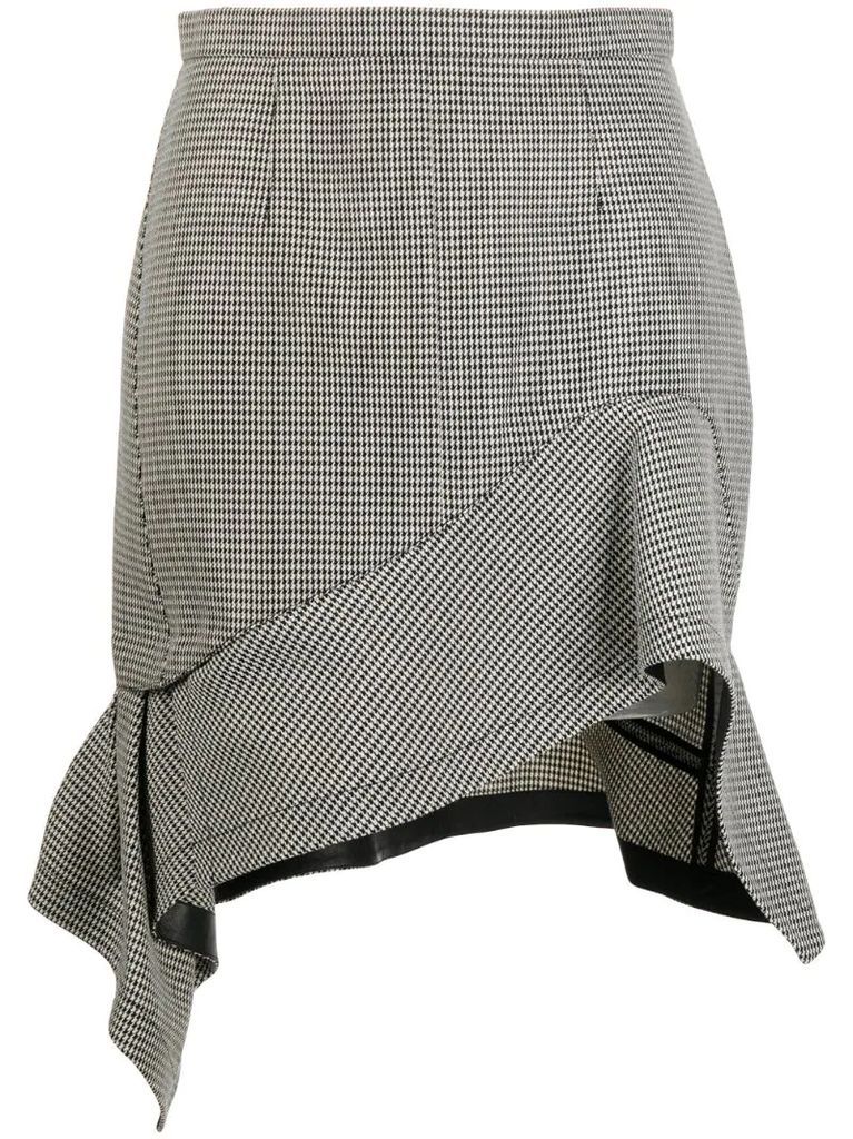 deconstructed houndstooth mini skirt