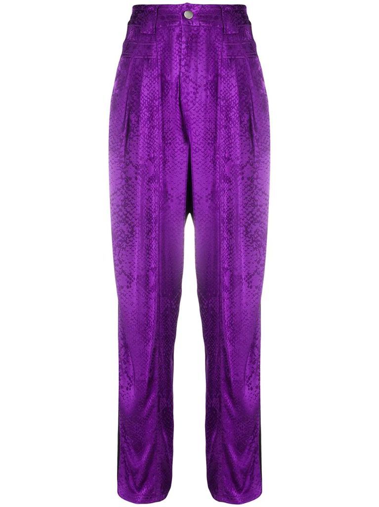 tapered snake print trousers