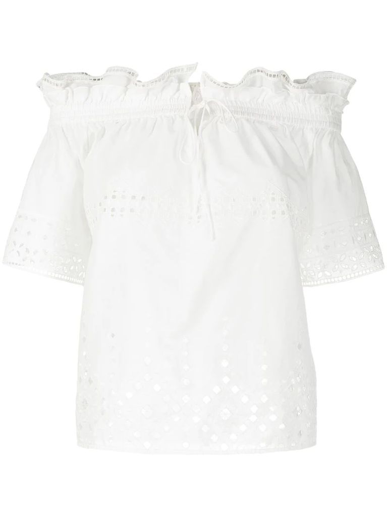 embroidered off-shoulder blouse