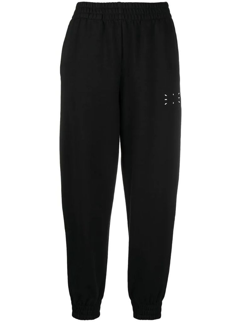graphic-print cotton track trousers