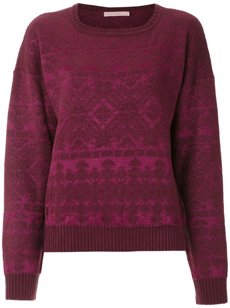 geometric pattern knitted jumper