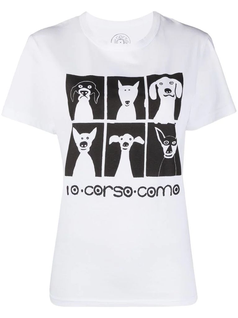 dog-print T-shirt