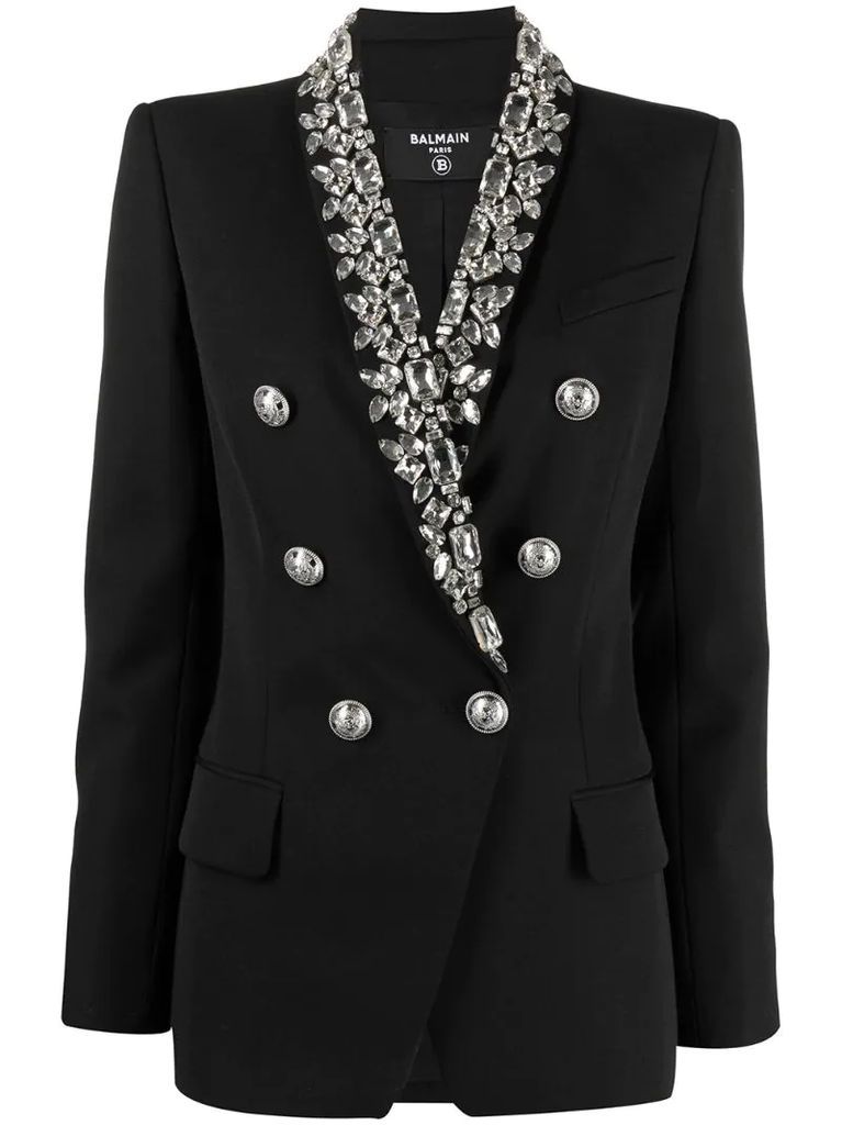 crystal embellished blazer jacket