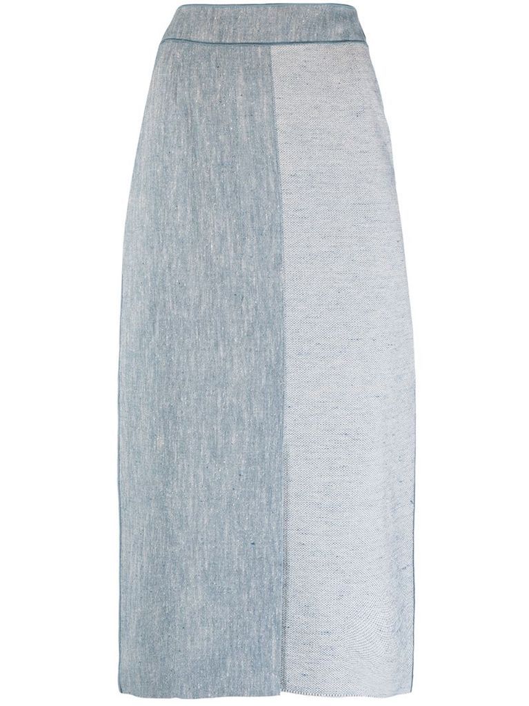 high-waisted panelled skirt