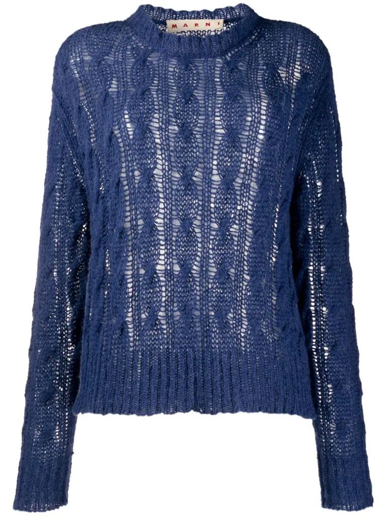 cable-knit oversized jumper