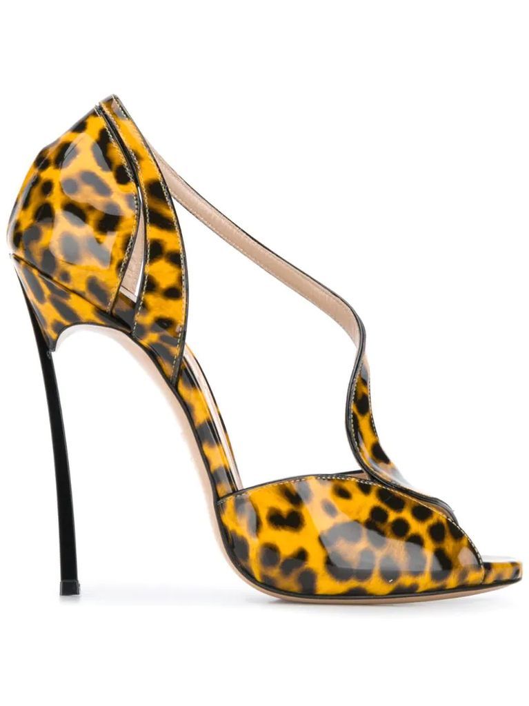 130mm leopard-print sandals