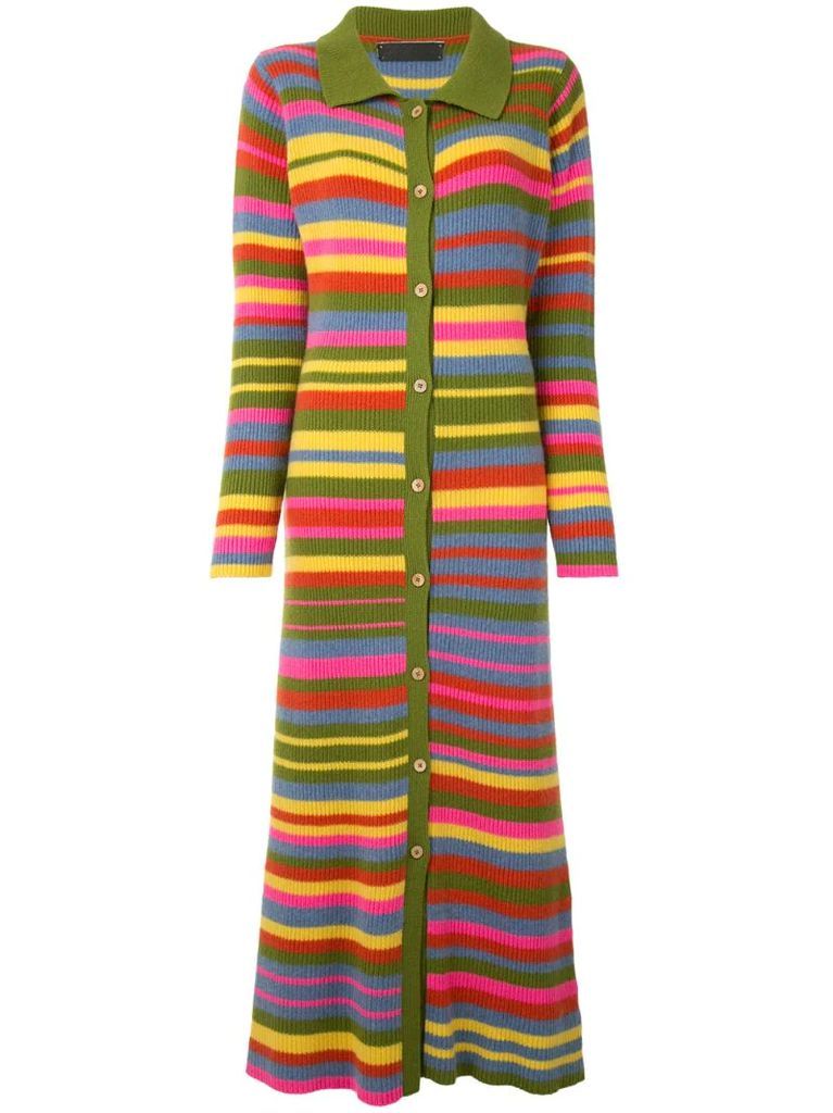 striped knit shirt dress