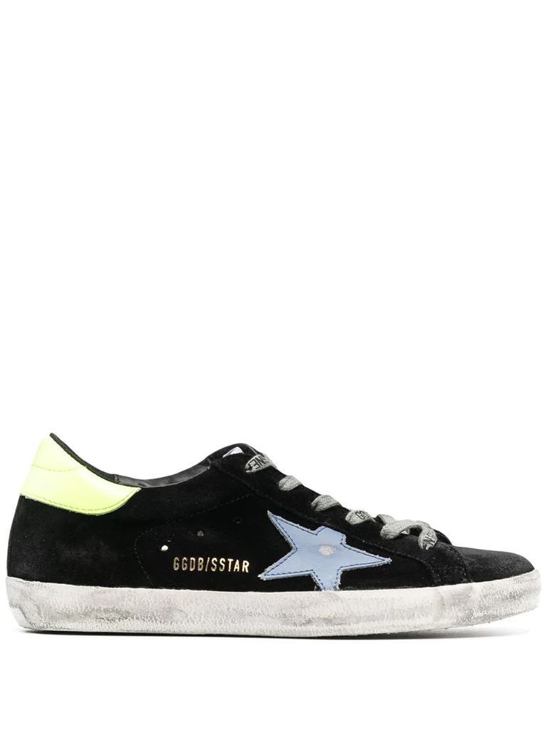 worn-look star patch trainers