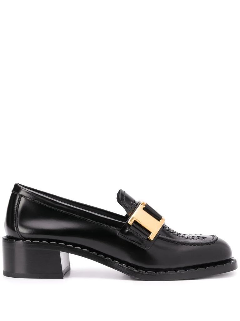 brushed leather loafers