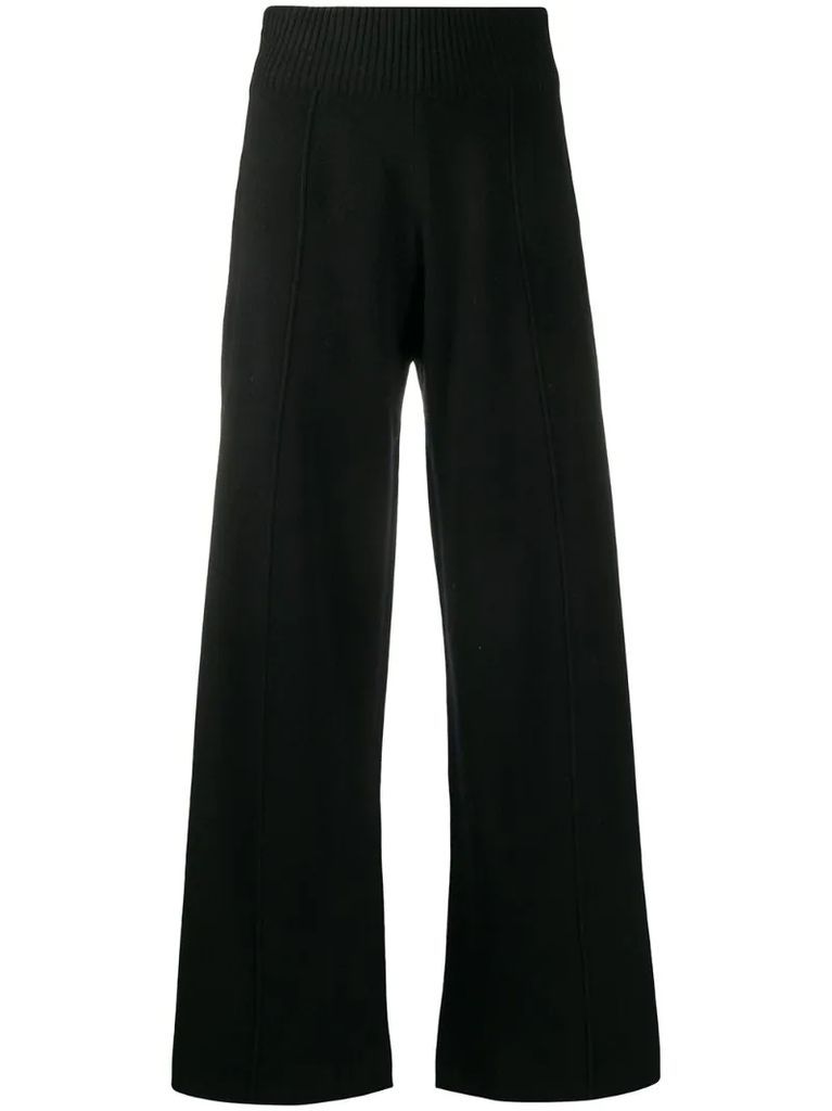 knitted wide-leg trousers