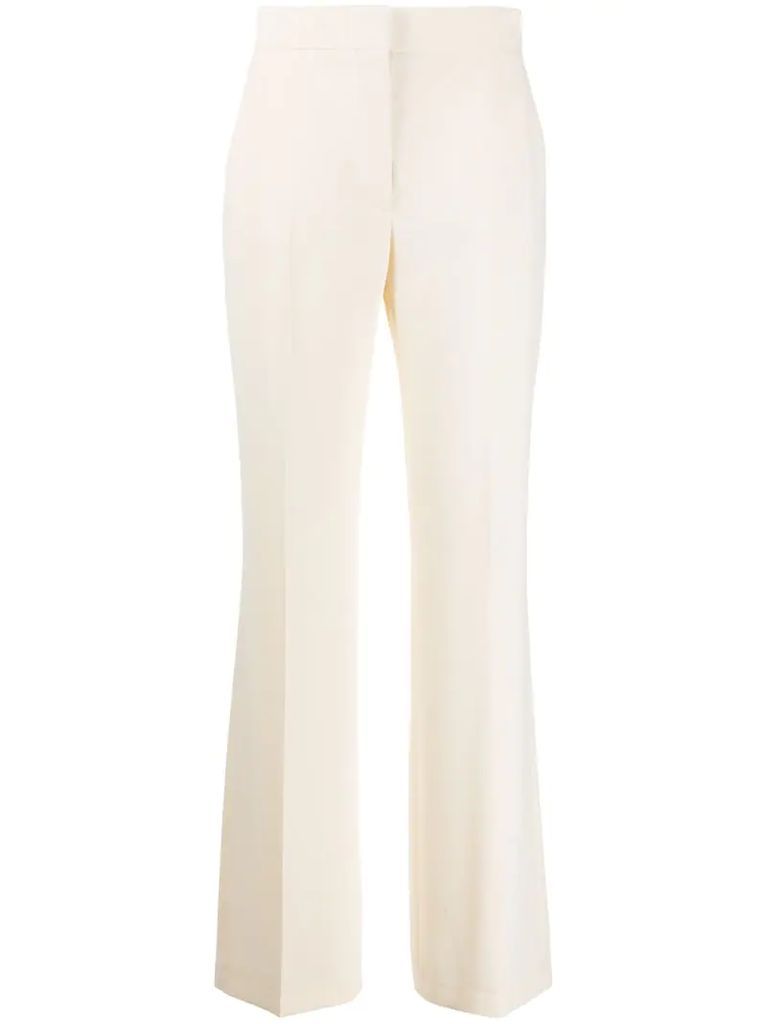 high-waisted front pleat trousers