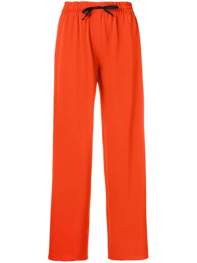 wide leg tapered trousers