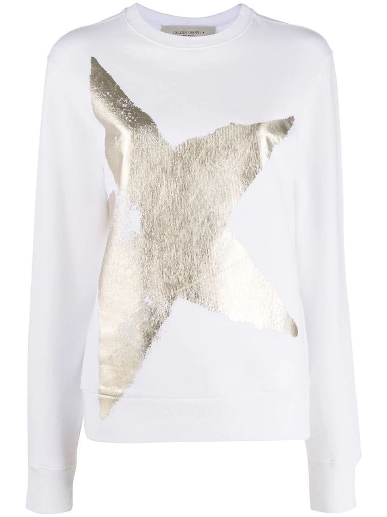 metallic star-print sweatshirt