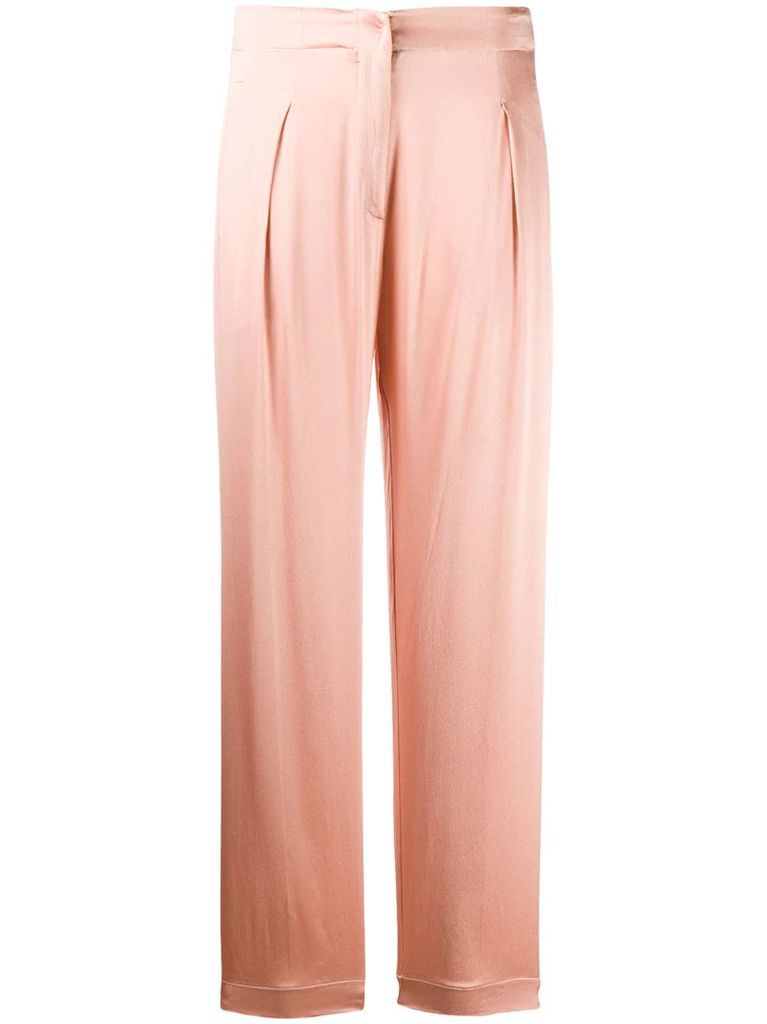 high-waist pleat detail trousers