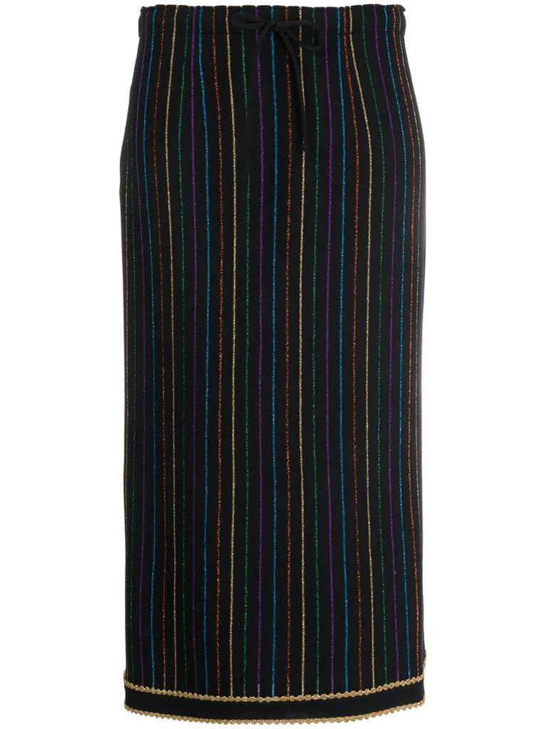 striped straight skirt