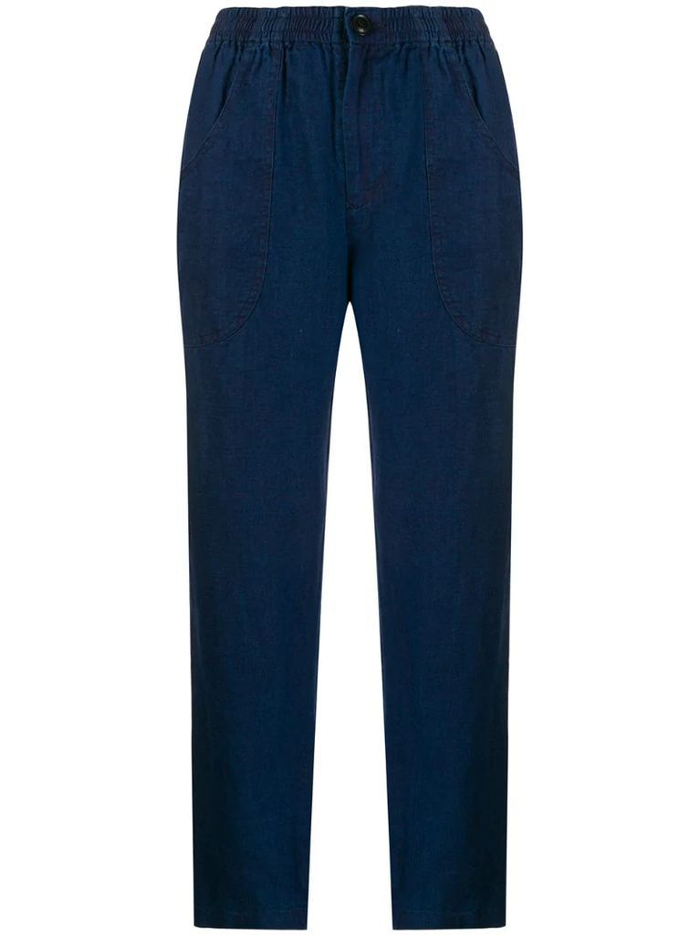 cropped straight-leg trousers