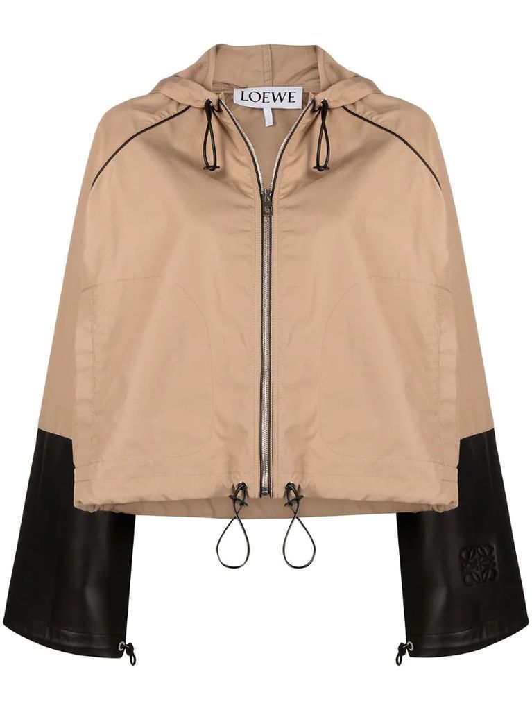 two-tone hooded jacket