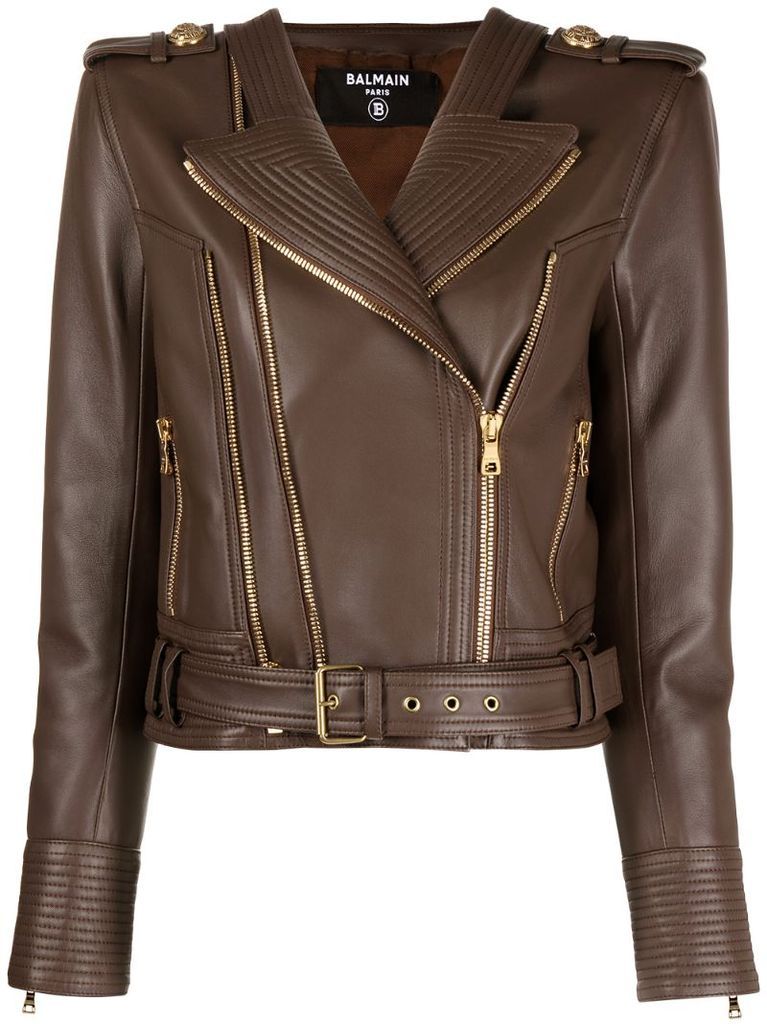 leather biker jacket