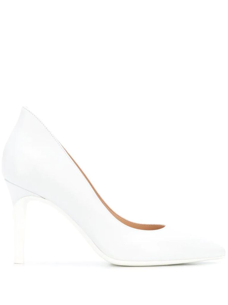 pointed toe leather pumps
