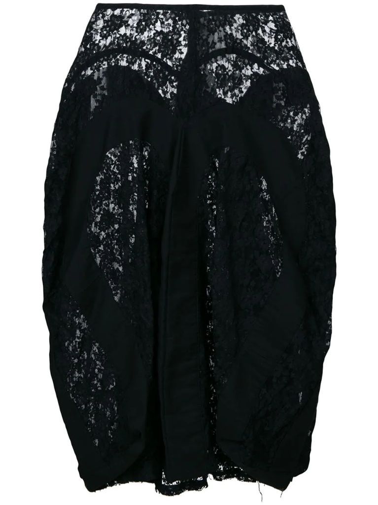 draped lace skirt