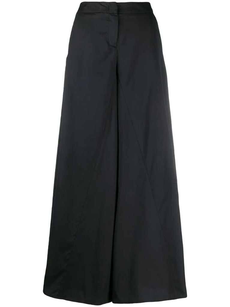 high-rise palazzo trousers