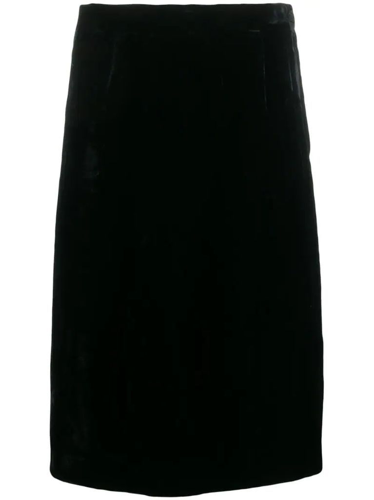 1980's velvet effect straight skirt