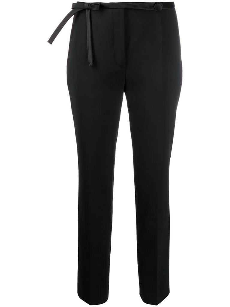 bow detail slim-fit trousers