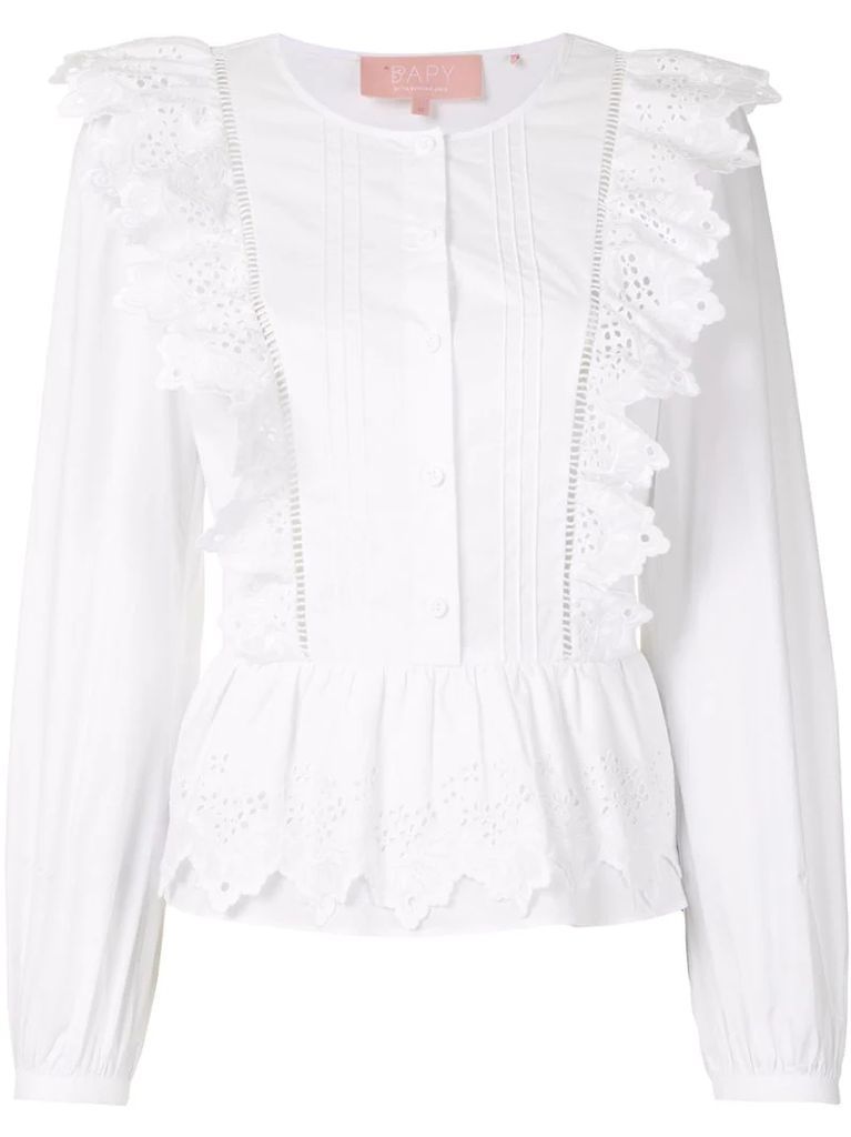embroidered buttoned blouse