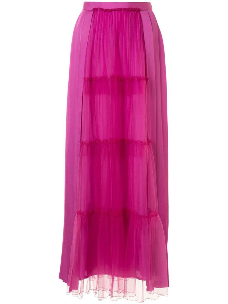 tiered full length skirt