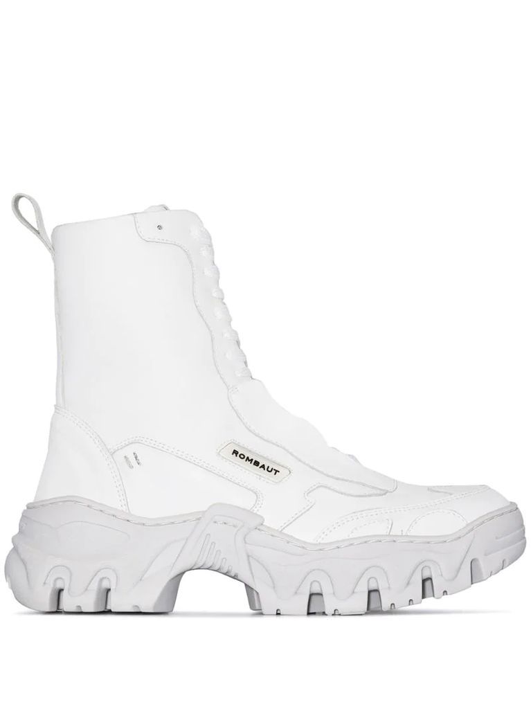 White Boccacio chunky sole ankle boots