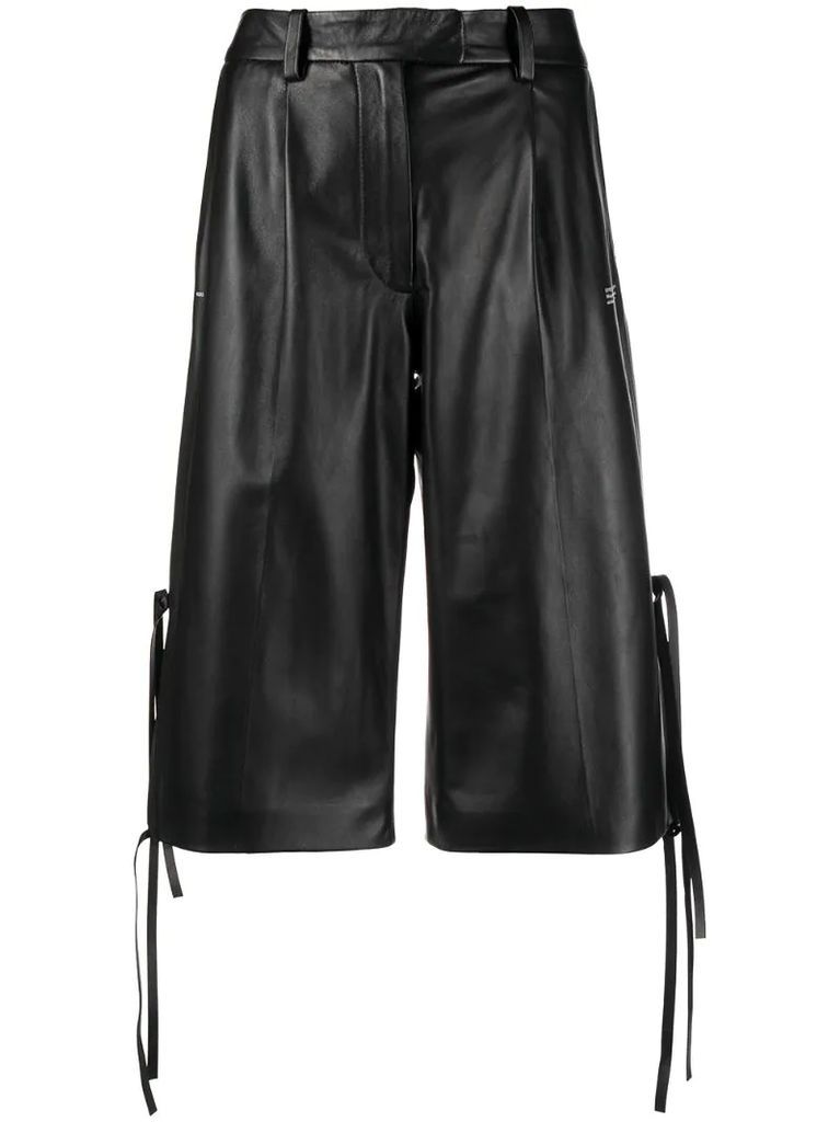LEATHER STRINGS FORMAL SHORTS BLACK NO C