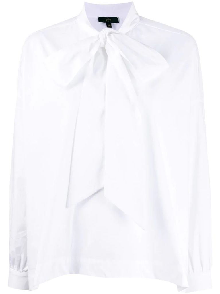 wide sleeve tied neck shirt