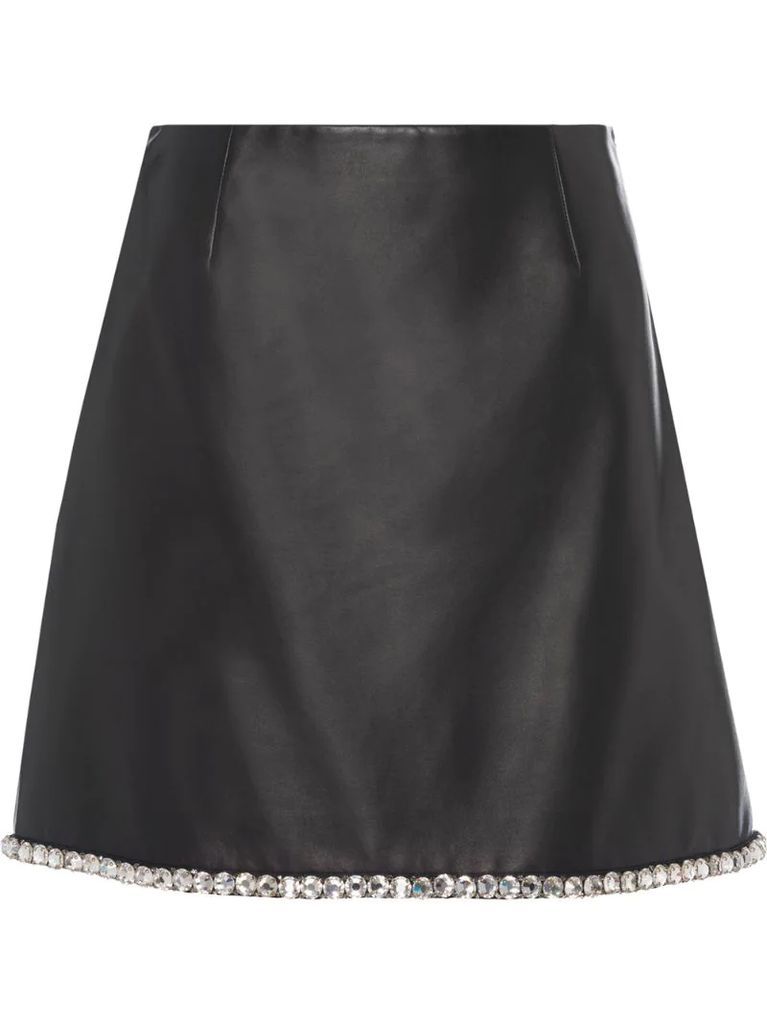 crystal-embellished lambskin skirt