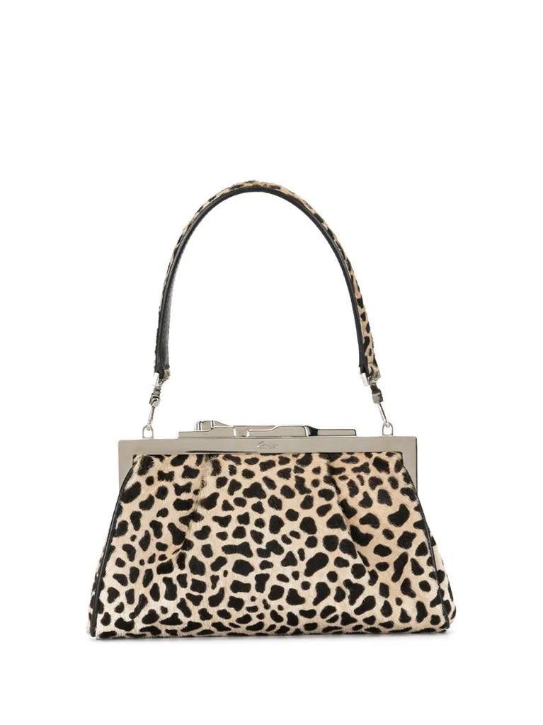 pre-owned panther plaque leopard clutch