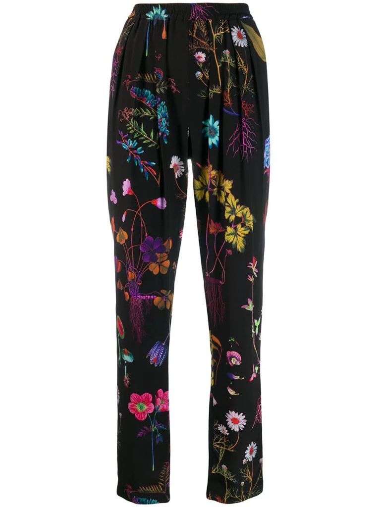 floral print tapered trousers