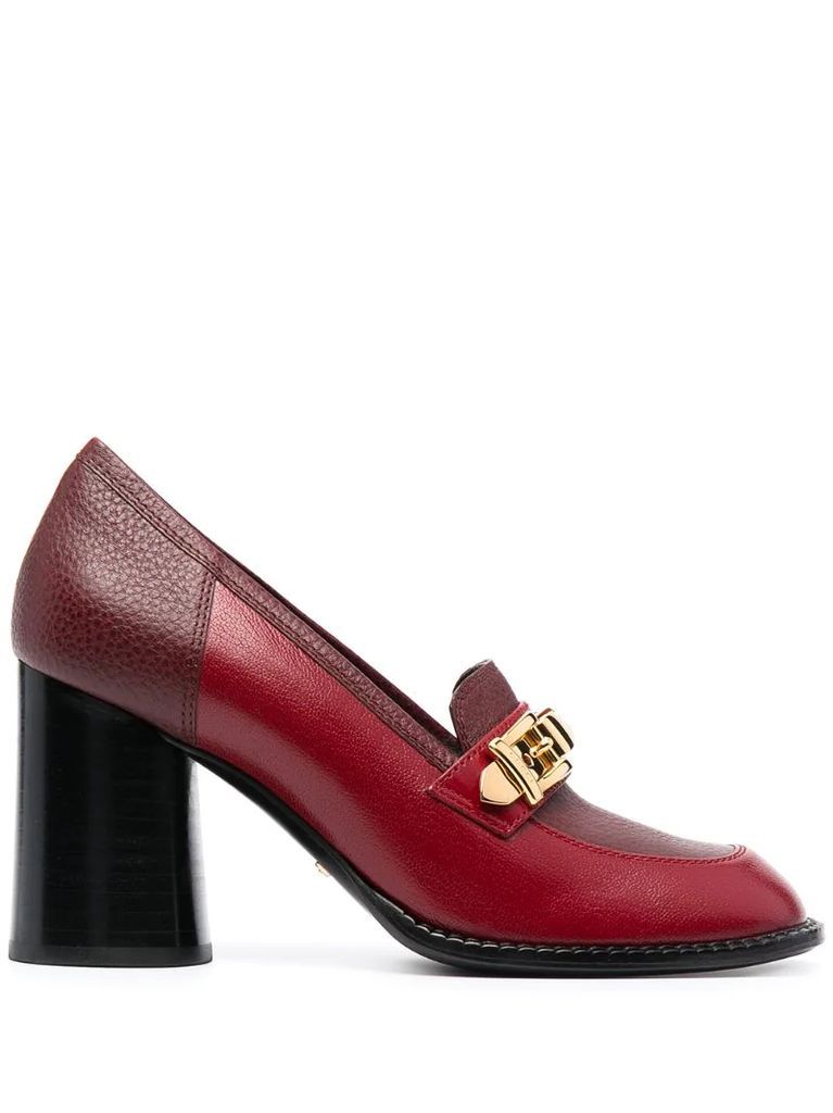 chain-detail mid-heel loafers