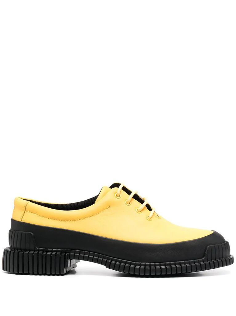 panelled lace-up shoes